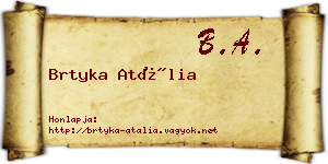 Brtyka Atália névjegykártya